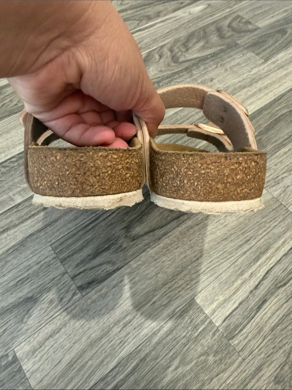 Birkenstock Arizona Girls Rose Gold Slide Sandals size 3